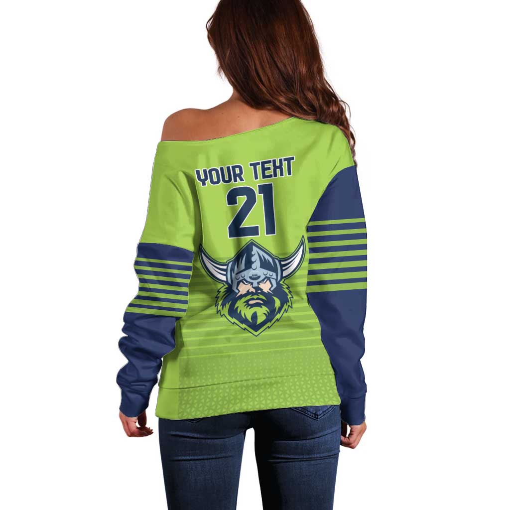 Raiders Rugby Custom Off Shoulder Sweater The Green Machine Simple Style