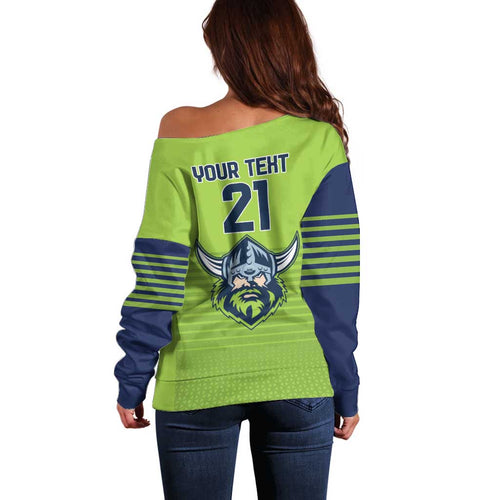 Raiders Rugby Custom Off Shoulder Sweater The Green Machine Simple Style