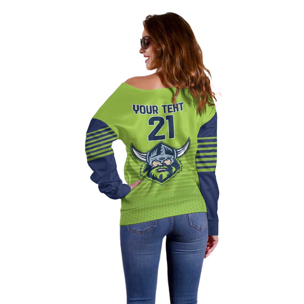 Raiders Rugby Custom Off Shoulder Sweater The Green Machine Simple Style