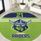 Raiders Rugby Custom Round Carpet The Green Machine Simple Style