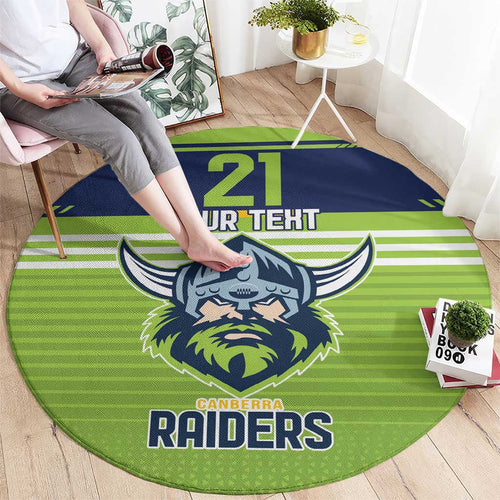 Raiders Rugby Custom Round Carpet The Green Machine Simple Style
