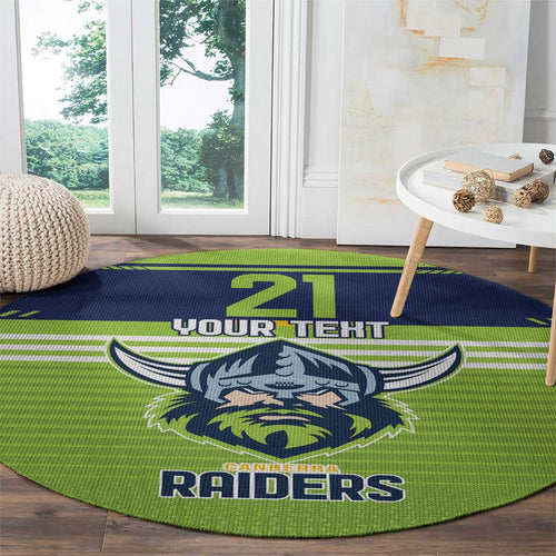 Raiders Rugby Custom Round Carpet The Green Machine Simple Style