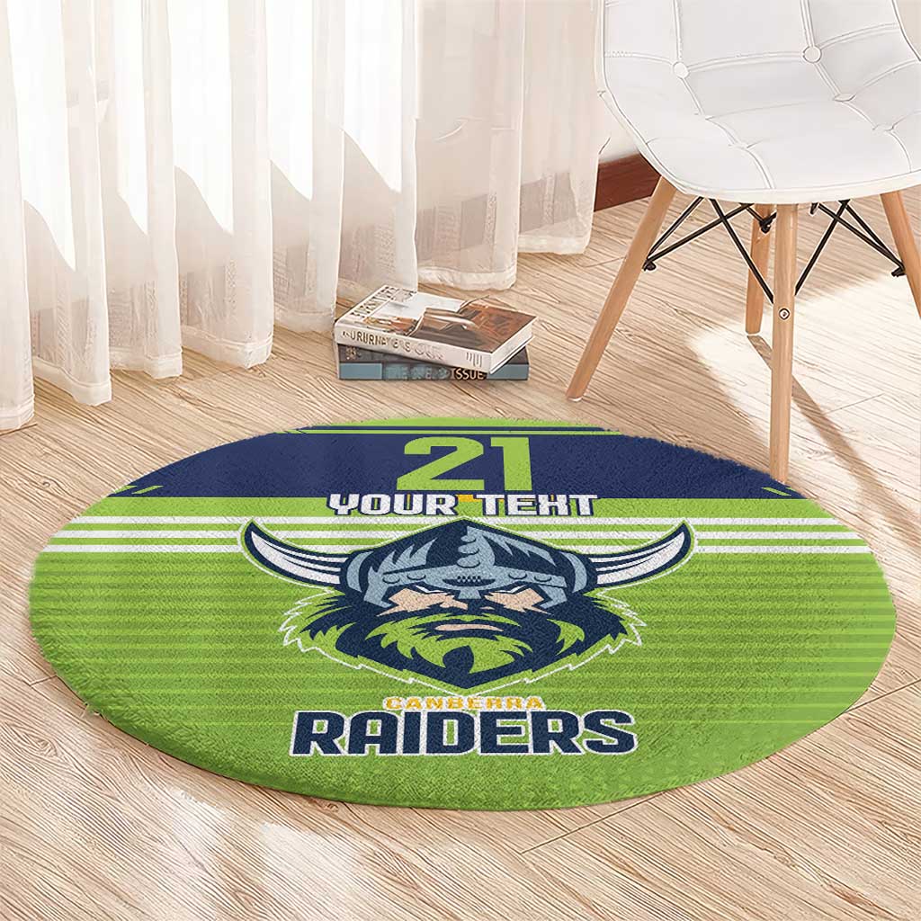 Raiders Rugby Custom Round Carpet The Green Machine Simple Style