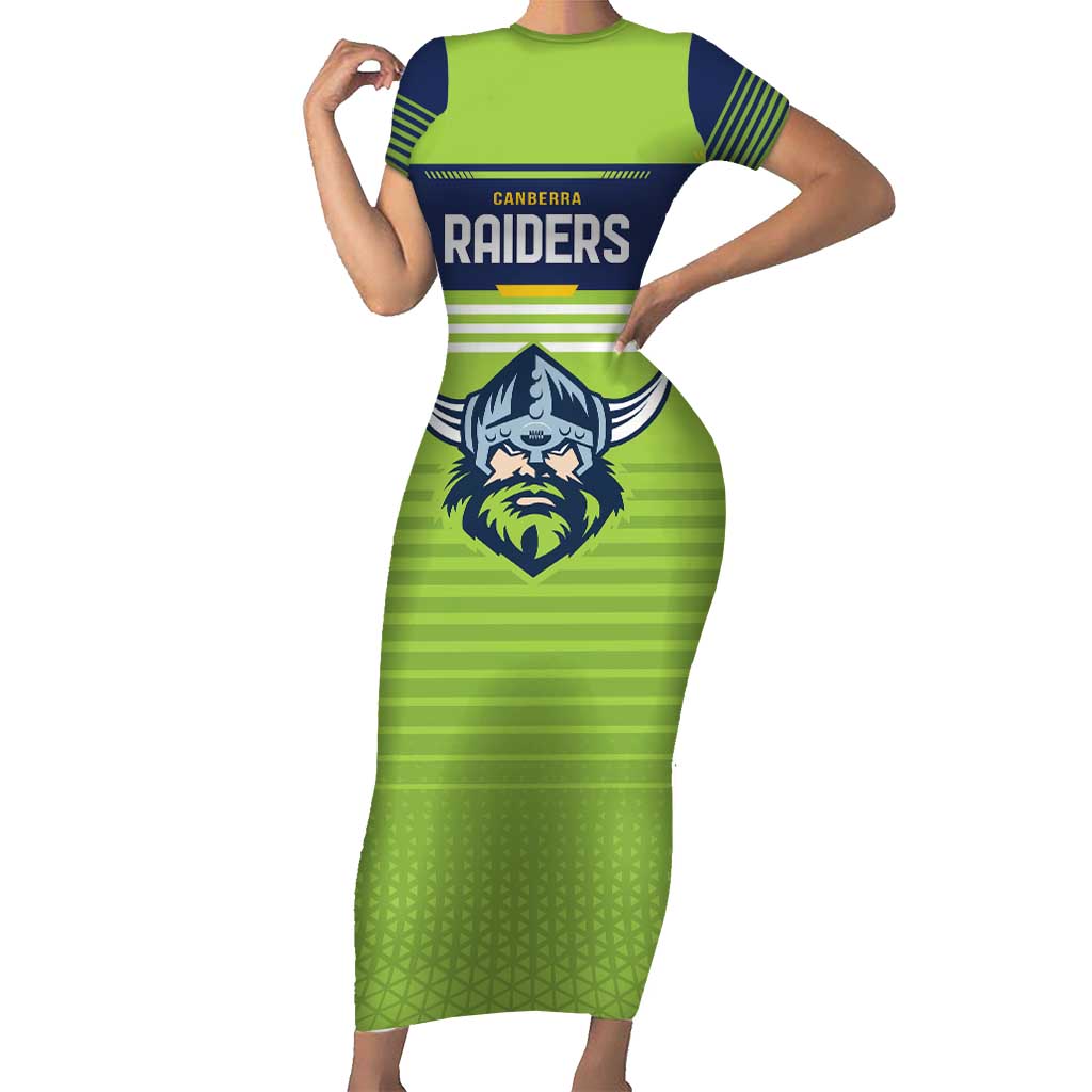Raiders Rugby Custom Short Sleeve Bodycon Dress The Green Machine Simple Style