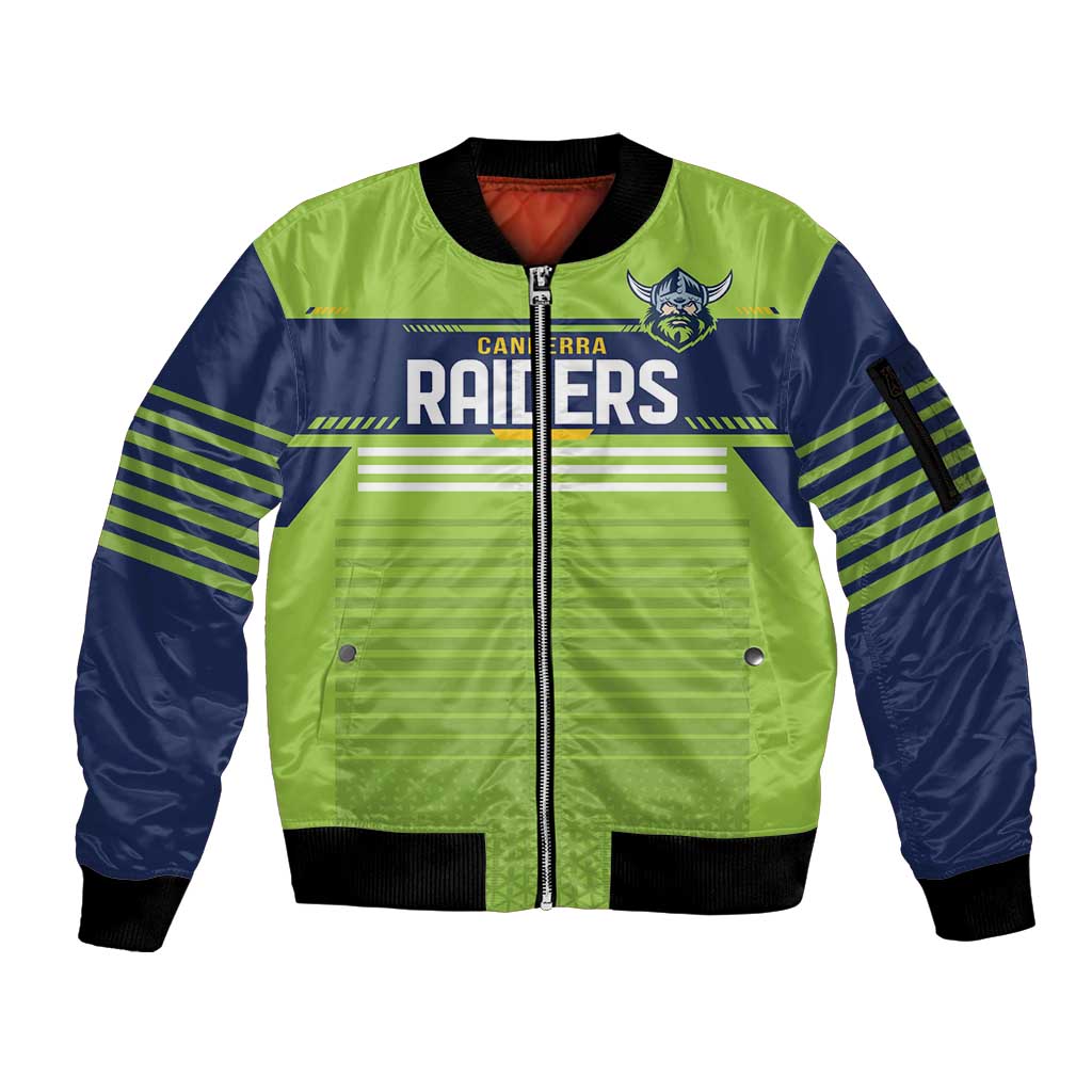 Raiders Rugby Custom Sleeve Zip Bomber Jacket The Green Machine Simple Style