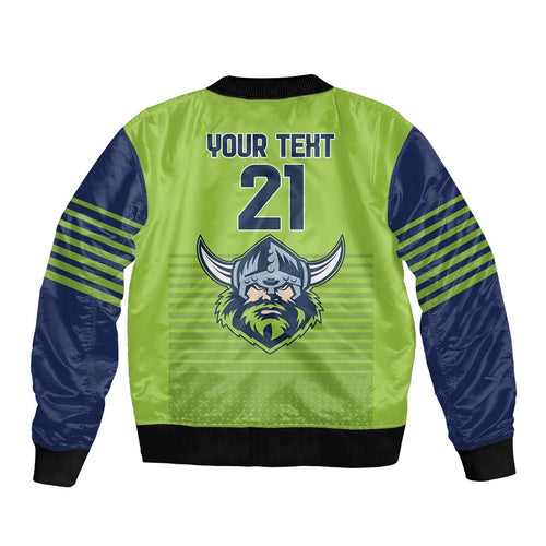 Raiders Rugby Custom Sleeve Zip Bomber Jacket The Green Machine Simple Style