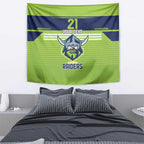 Raiders Rugby Custom Tapestry The Green Machine Simple Style