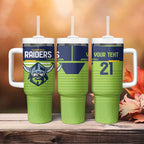 Raiders Rugby Custom Tumbler With Handle The Green Machine Simple Style