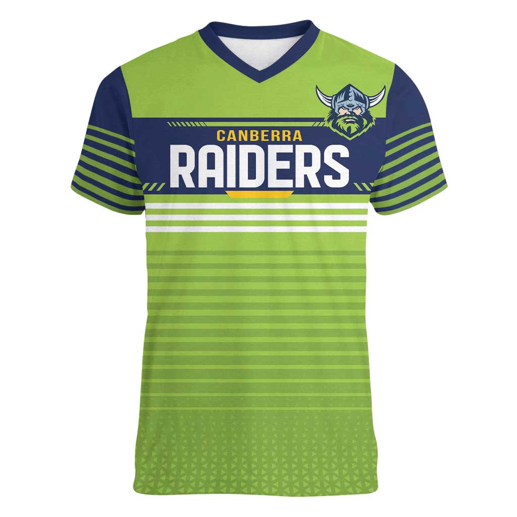 Raiders Rugby Custom Women V-Neck T-Shirt The Green Machine Simple Style