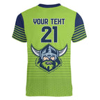 Raiders Rugby Custom Women V-Neck T-Shirt The Green Machine Simple Style