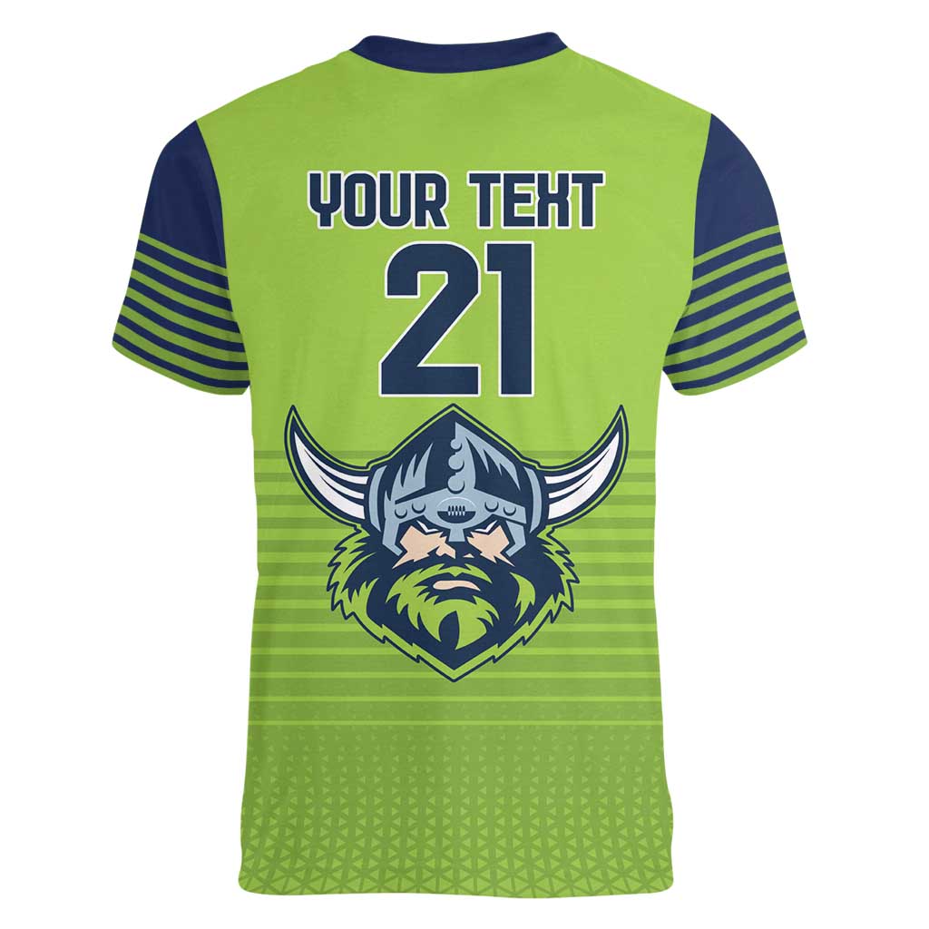 Raiders Rugby Custom Women V-Neck T-Shirt The Green Machine Simple Style