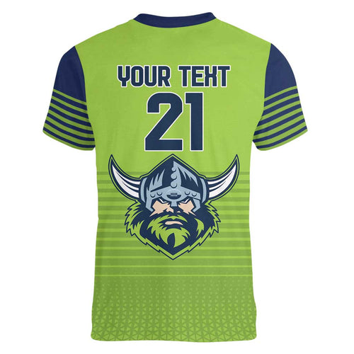 Raiders Rugby Custom Women V-Neck T-Shirt The Green Machine Simple Style