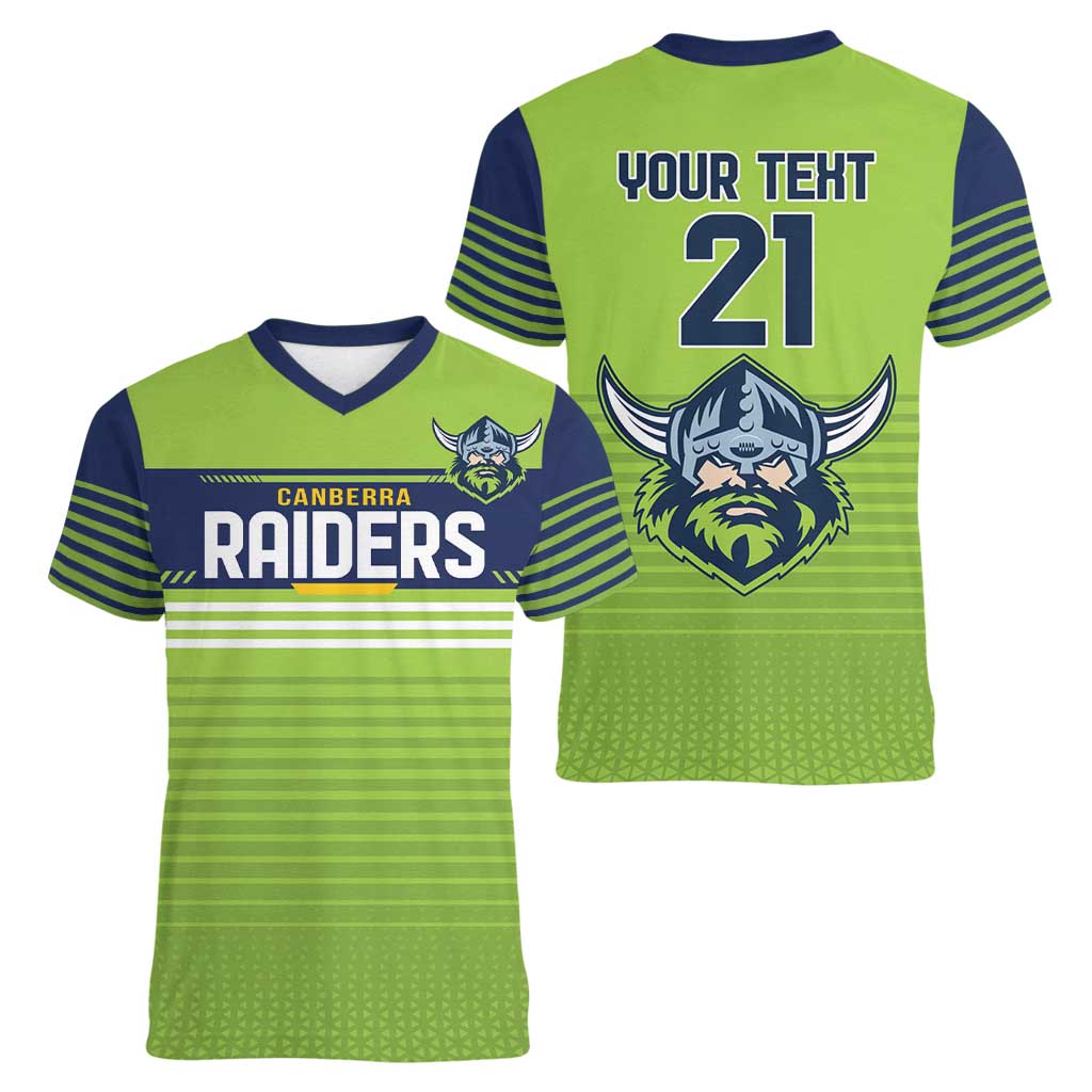 Raiders Rugby Custom Women V-Neck T-Shirt The Green Machine Simple Style