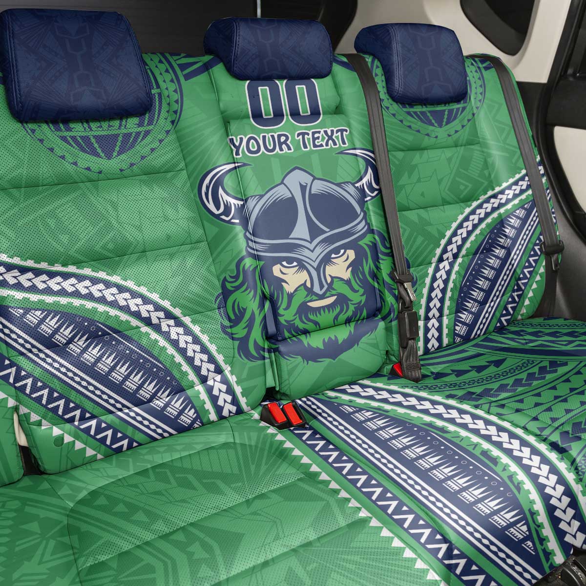 Raiders Rugby Custom Back Car Seat Cover With Polynesian Style