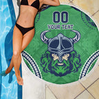 Raiders Rugby Custom Beach Blanket With Polynesian Style