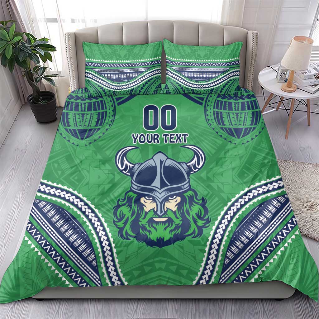 Raiders Rugby Custom Bedding Set With Polynesian Style