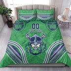 Raiders Rugby Custom Bedding Set With Polynesian Style