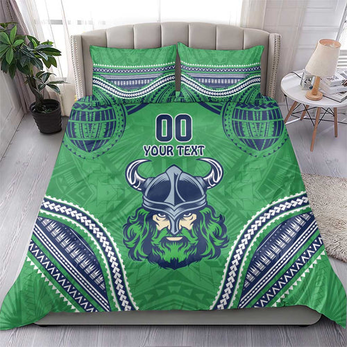 Raiders Rugby Custom Bedding Set With Polynesian Style