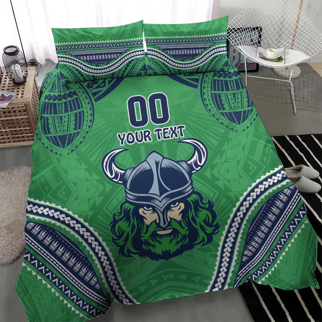 Raiders Rugby Custom Bedding Set With Polynesian Style