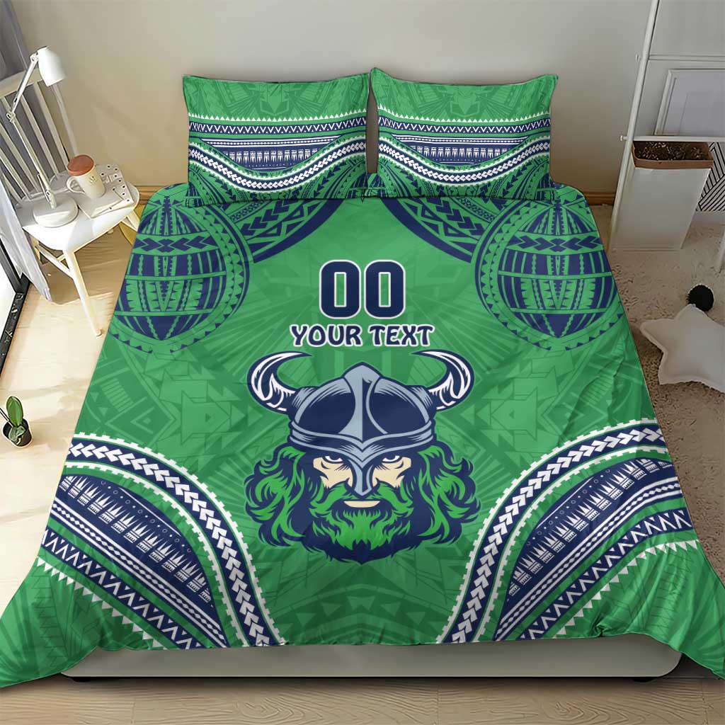 Raiders Rugby Custom Bedding Set With Polynesian Style