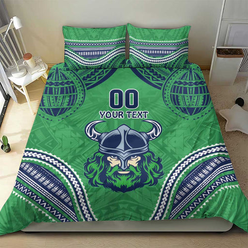 Raiders Rugby Custom Bedding Set With Polynesian Style