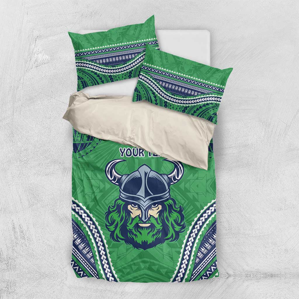 Raiders Rugby Custom Bedding Set With Polynesian Style