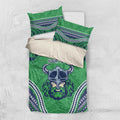 Raiders Rugby Custom Bedding Set With Polynesian Style