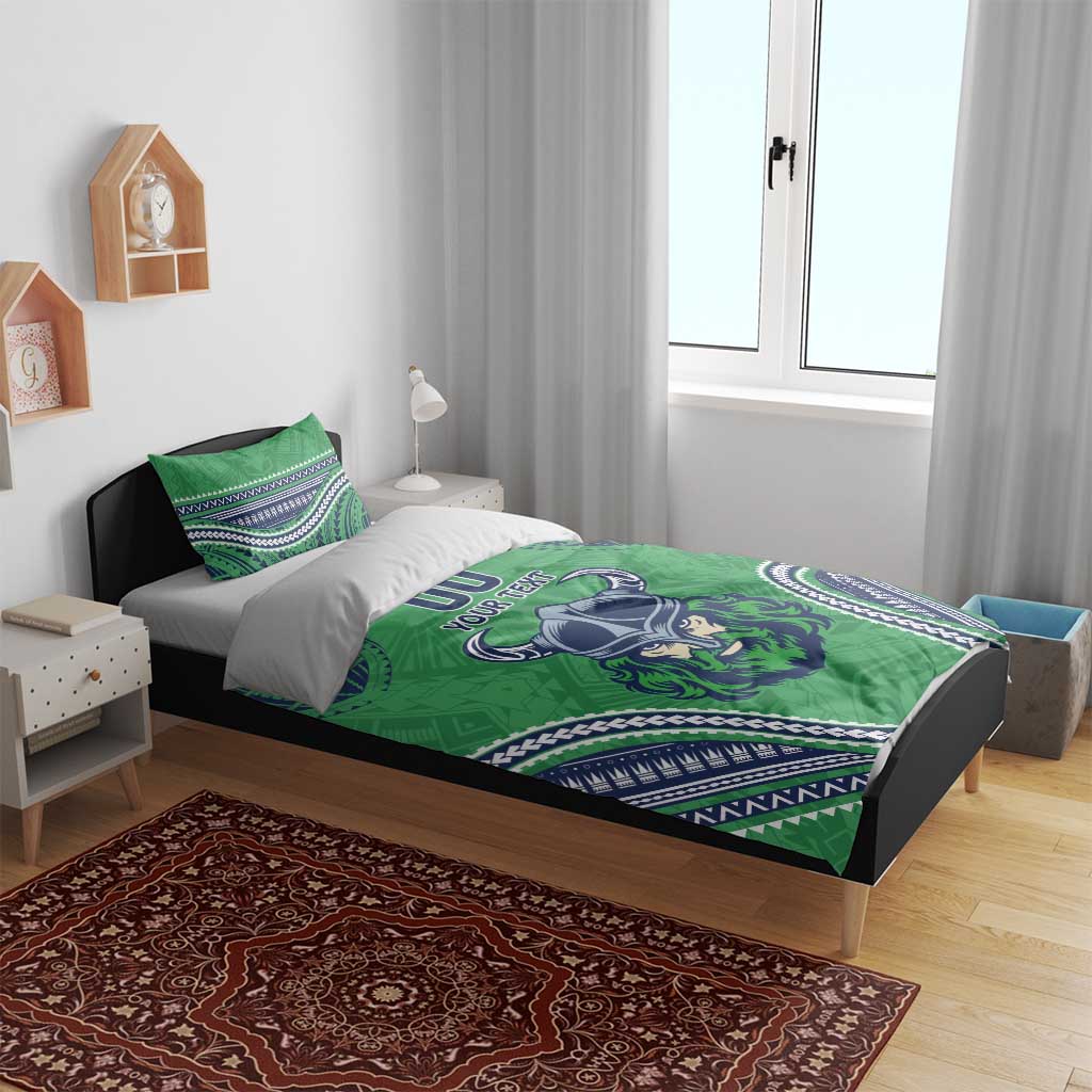 Raiders Rugby Custom Bedding Set With Polynesian Style
