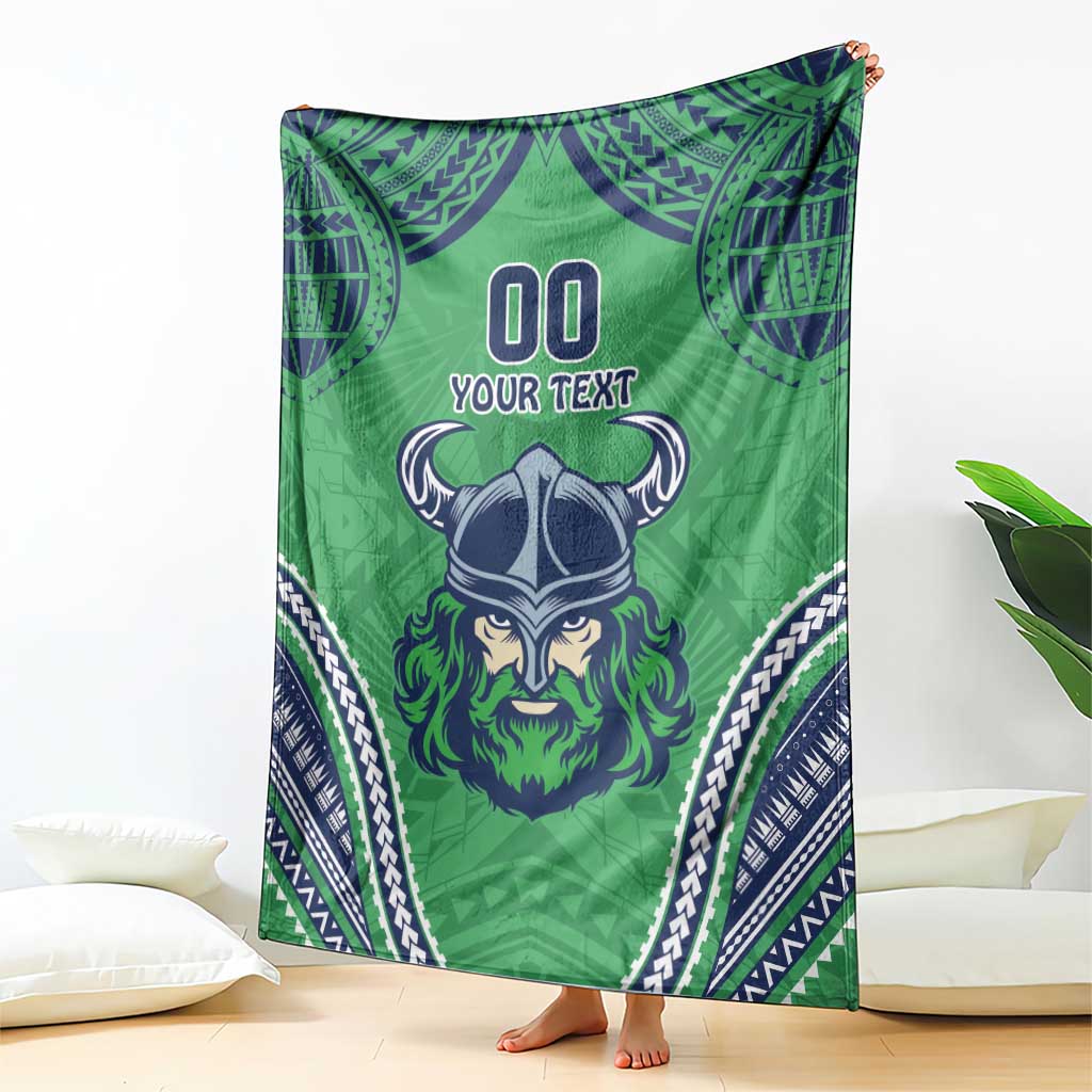 Raiders Rugby Custom Blanket With Polynesian Style