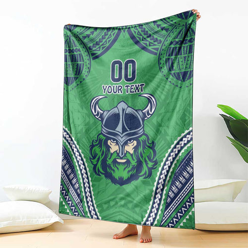 Raiders Rugby Custom Blanket With Polynesian Style
