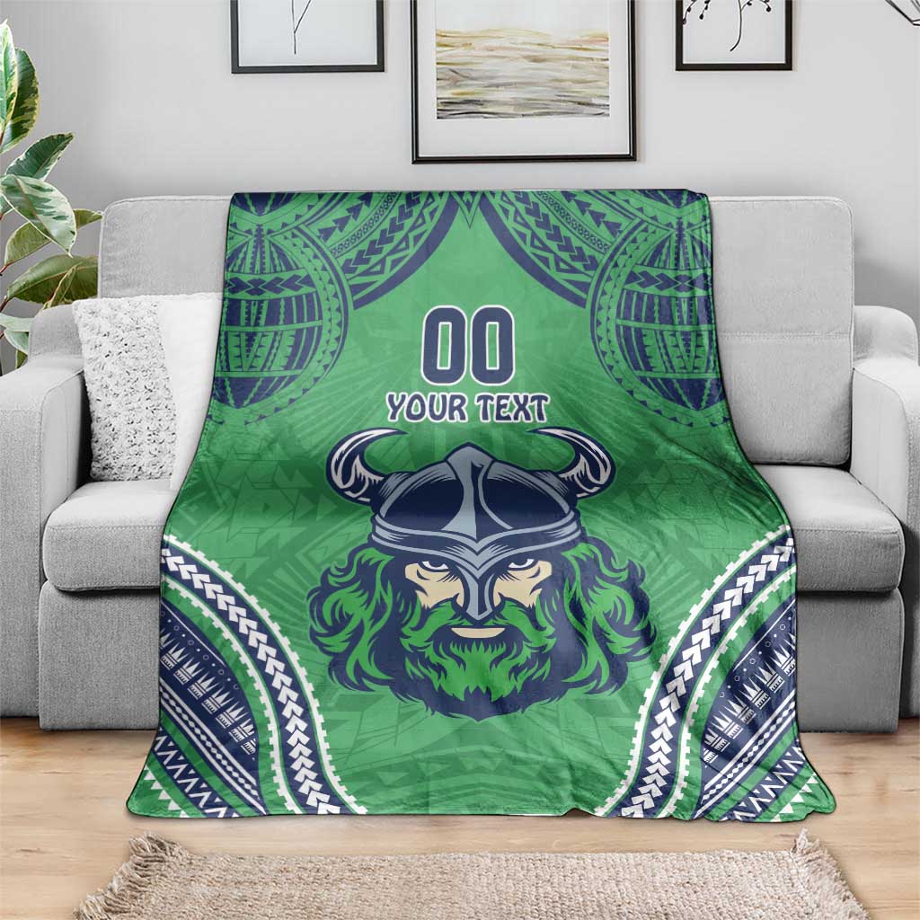 Raiders Rugby Custom Blanket With Polynesian Style
