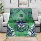 Raiders Rugby Custom Blanket With Polynesian Style