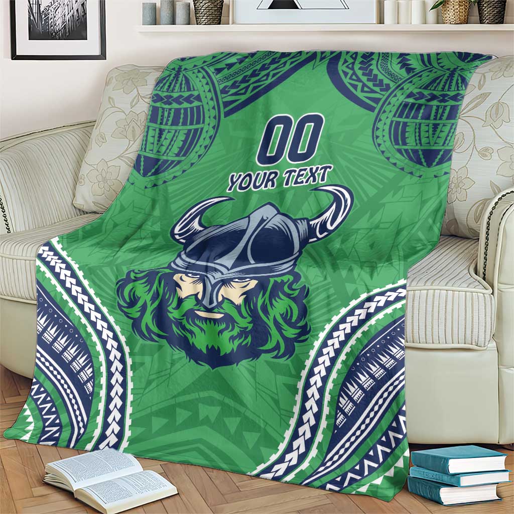 Raiders Rugby Custom Blanket With Polynesian Style