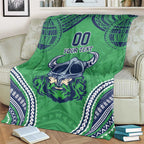 Raiders Rugby Custom Blanket With Polynesian Style