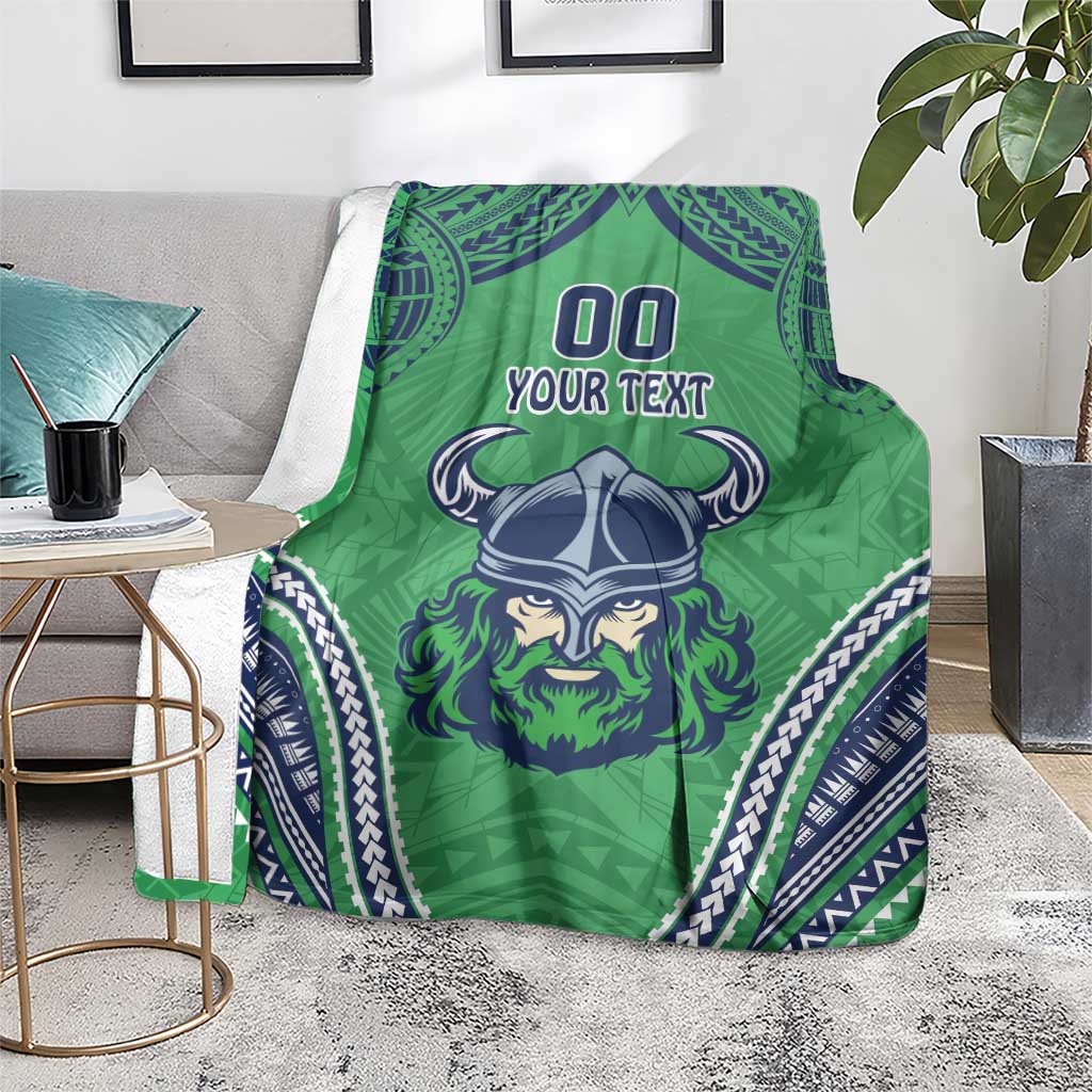 Raiders Rugby Custom Blanket With Polynesian Style