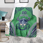Raiders Rugby Custom Blanket With Polynesian Style