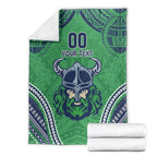 Raiders Rugby Custom Blanket With Polynesian Style