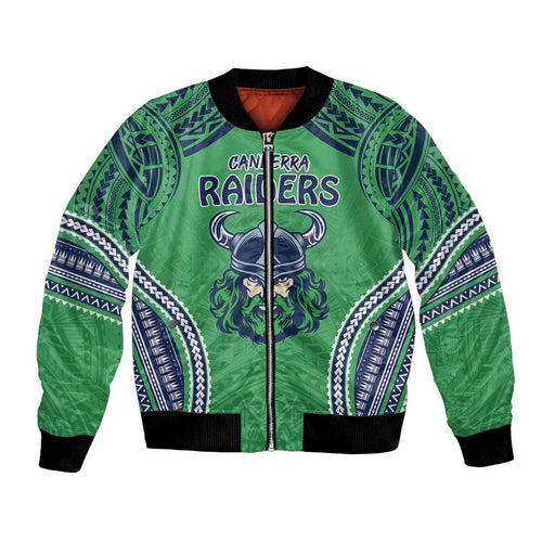Raiders Rugby Custom Bomber Jacket With Polynesian Style