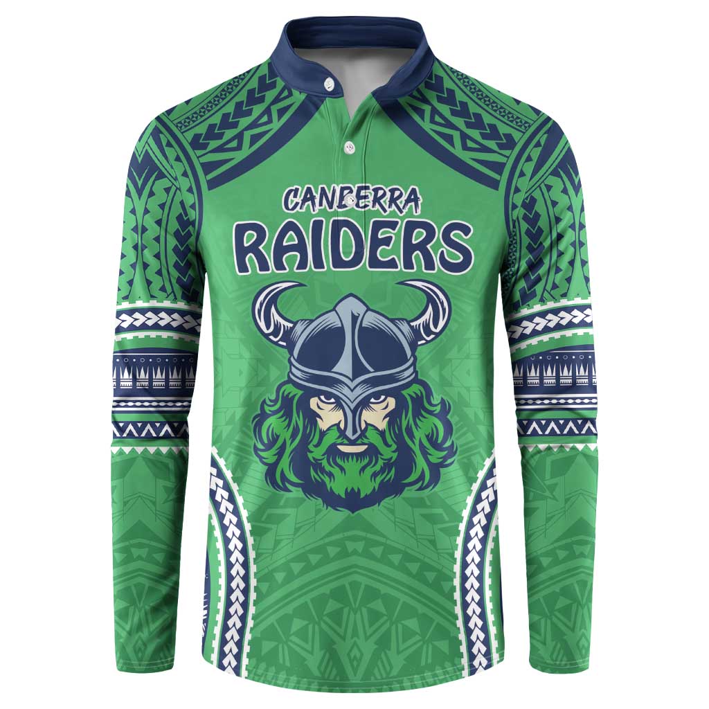 Raiders Rugby Custom Button Sweatshirt With Polynesian Style