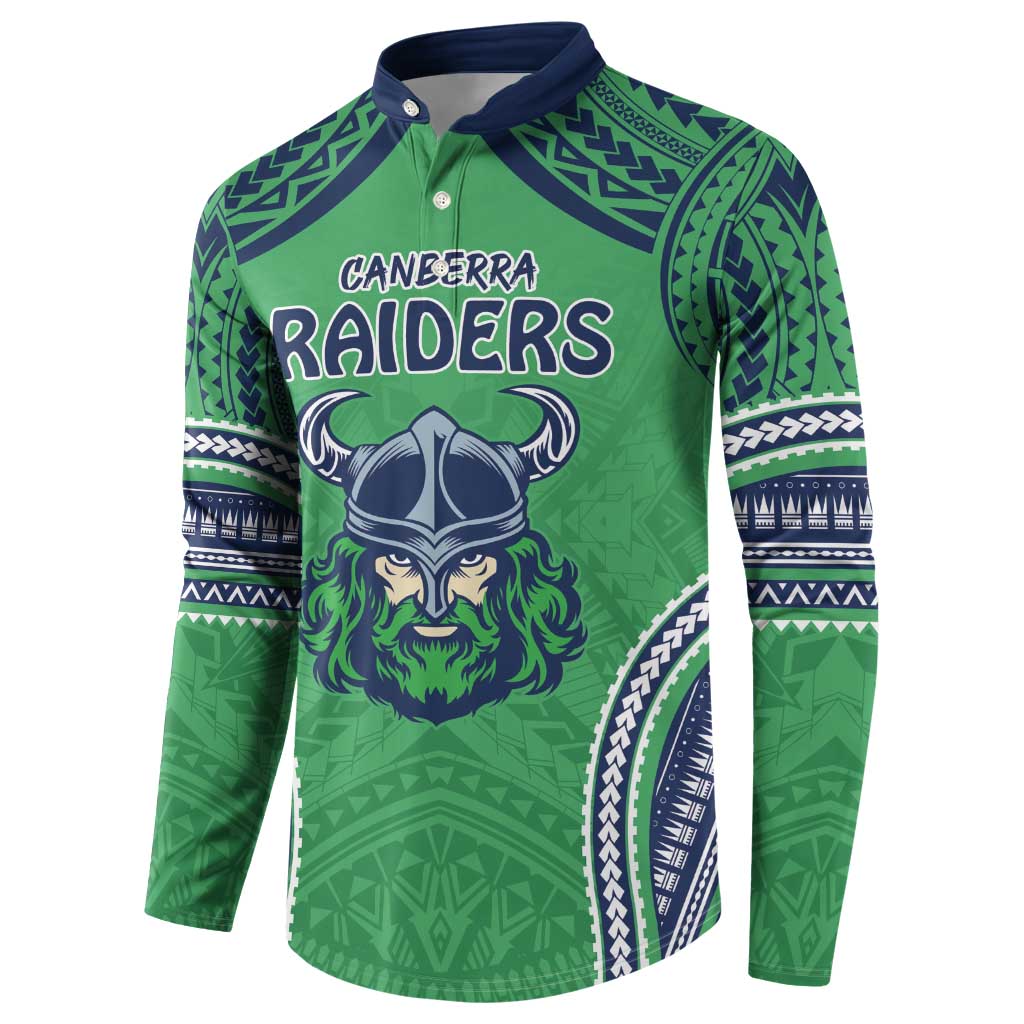 Raiders Rugby Custom Button Sweatshirt With Polynesian Style