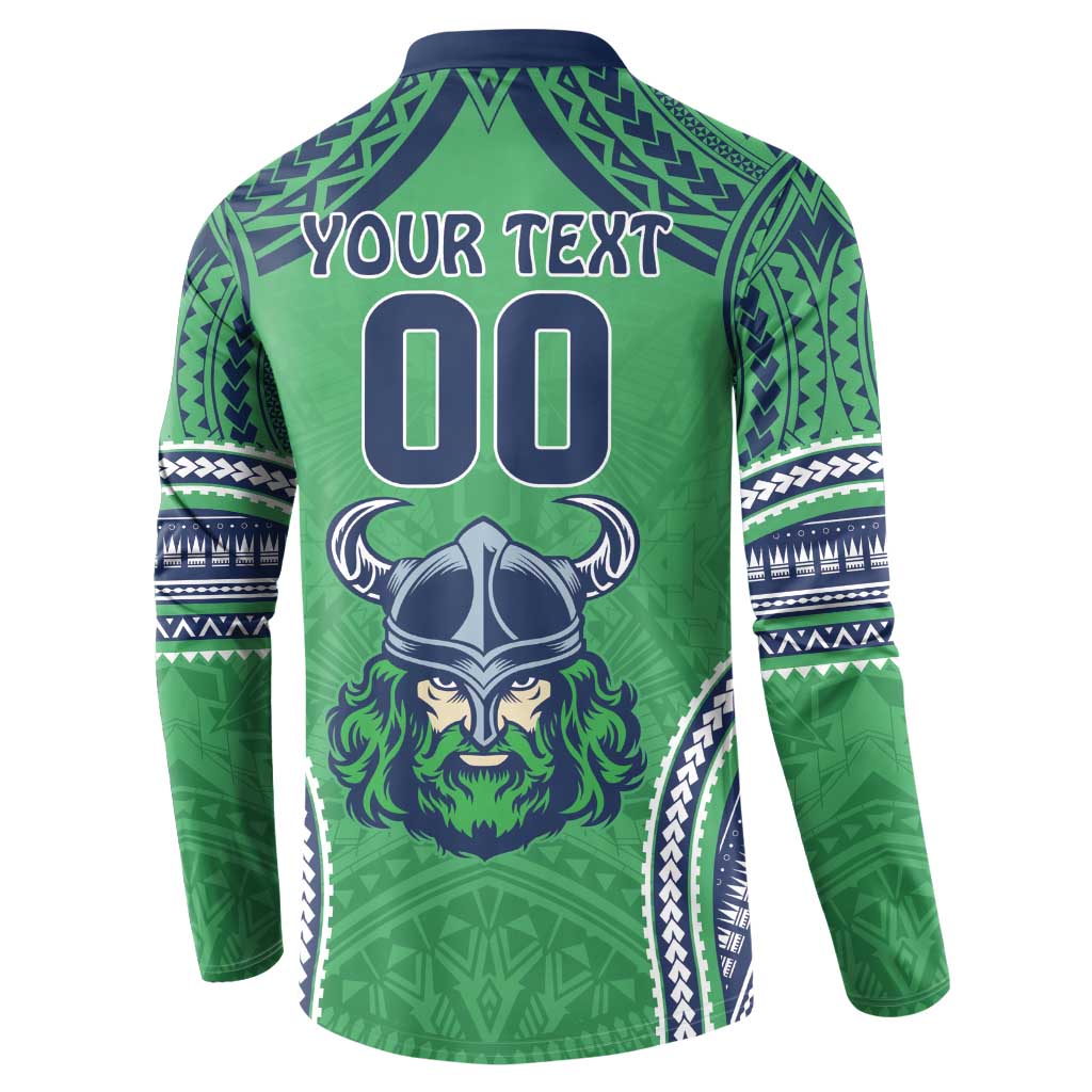 Raiders Rugby Custom Button Sweatshirt With Polynesian Style