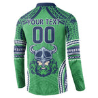Raiders Rugby Custom Button Sweatshirt With Polynesian Style