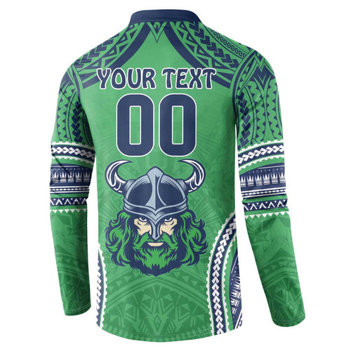 Raiders Rugby Custom Button Sweatshirt With Polynesian Style