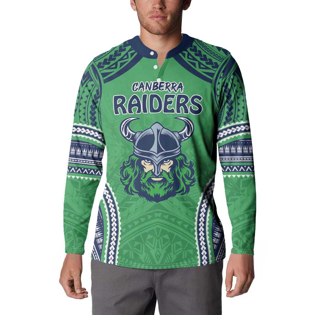 Raiders Rugby Custom Button Sweatshirt With Polynesian Style