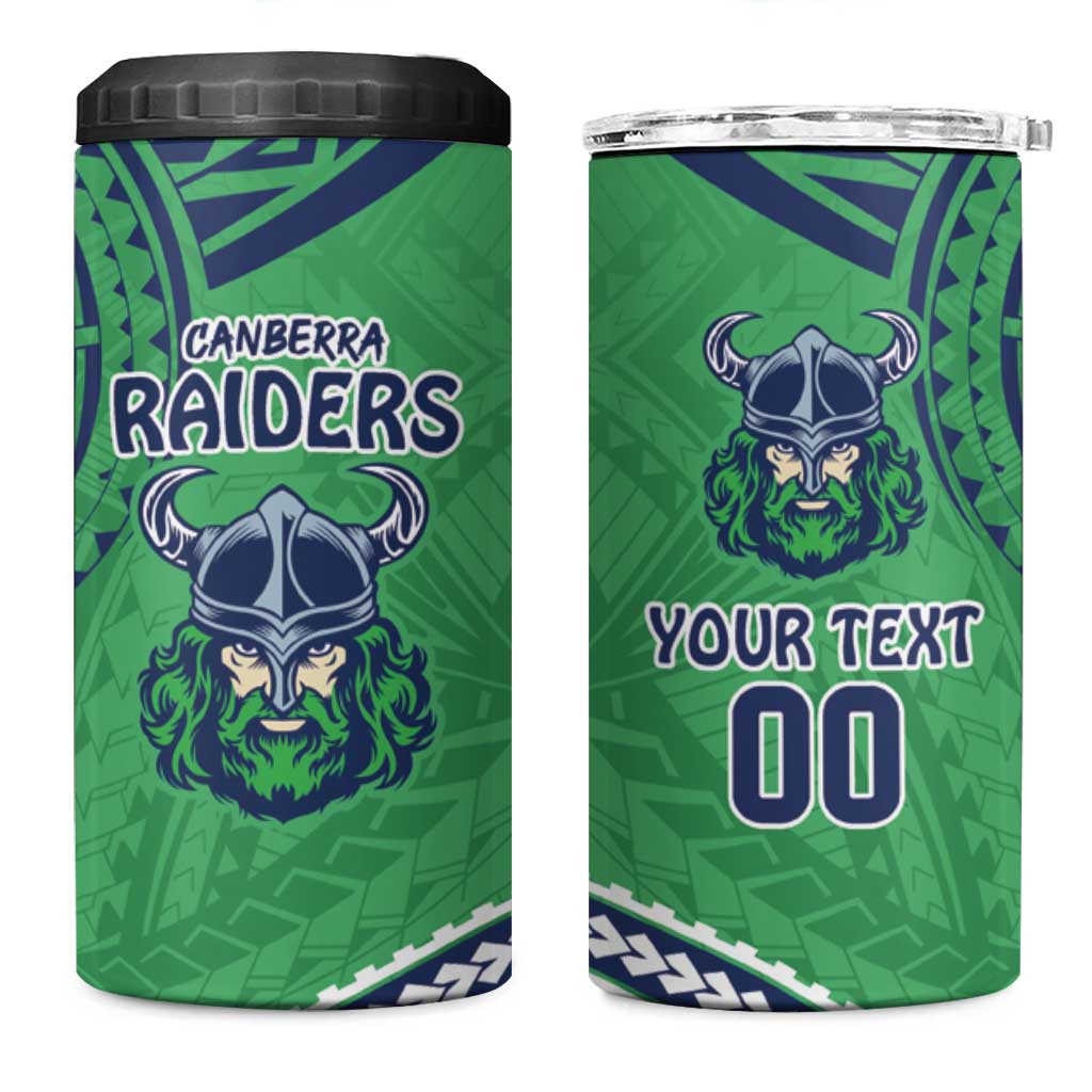Raiders Rugby Custom 4 in 1 Can Cooler Tumbler With Polynesian Style