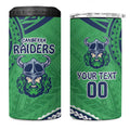 Raiders Rugby Custom 4 in 1 Can Cooler Tumbler With Polynesian Style