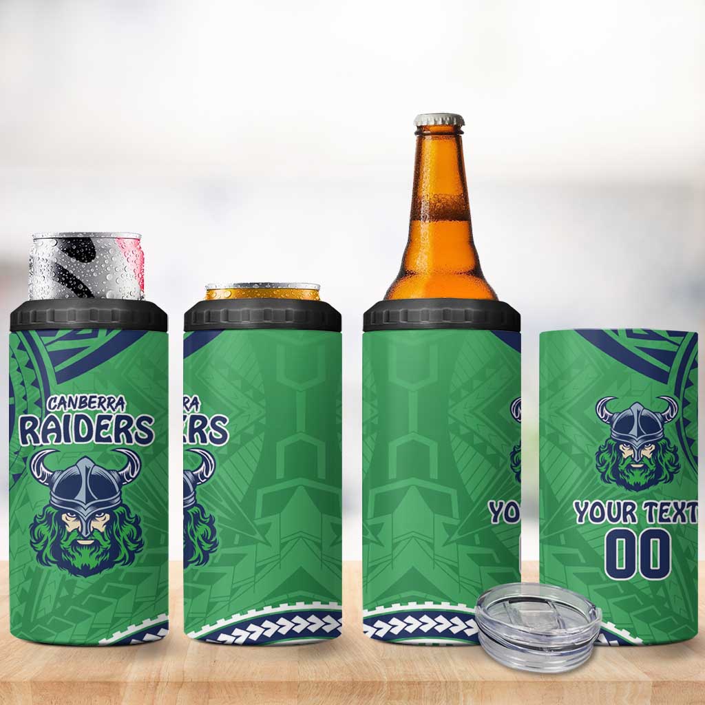 Raiders Rugby Custom 4 in 1 Can Cooler Tumbler With Polynesian Style