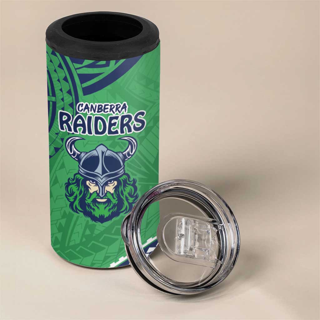 Raiders Rugby Custom 4 in 1 Can Cooler Tumbler With Polynesian Style