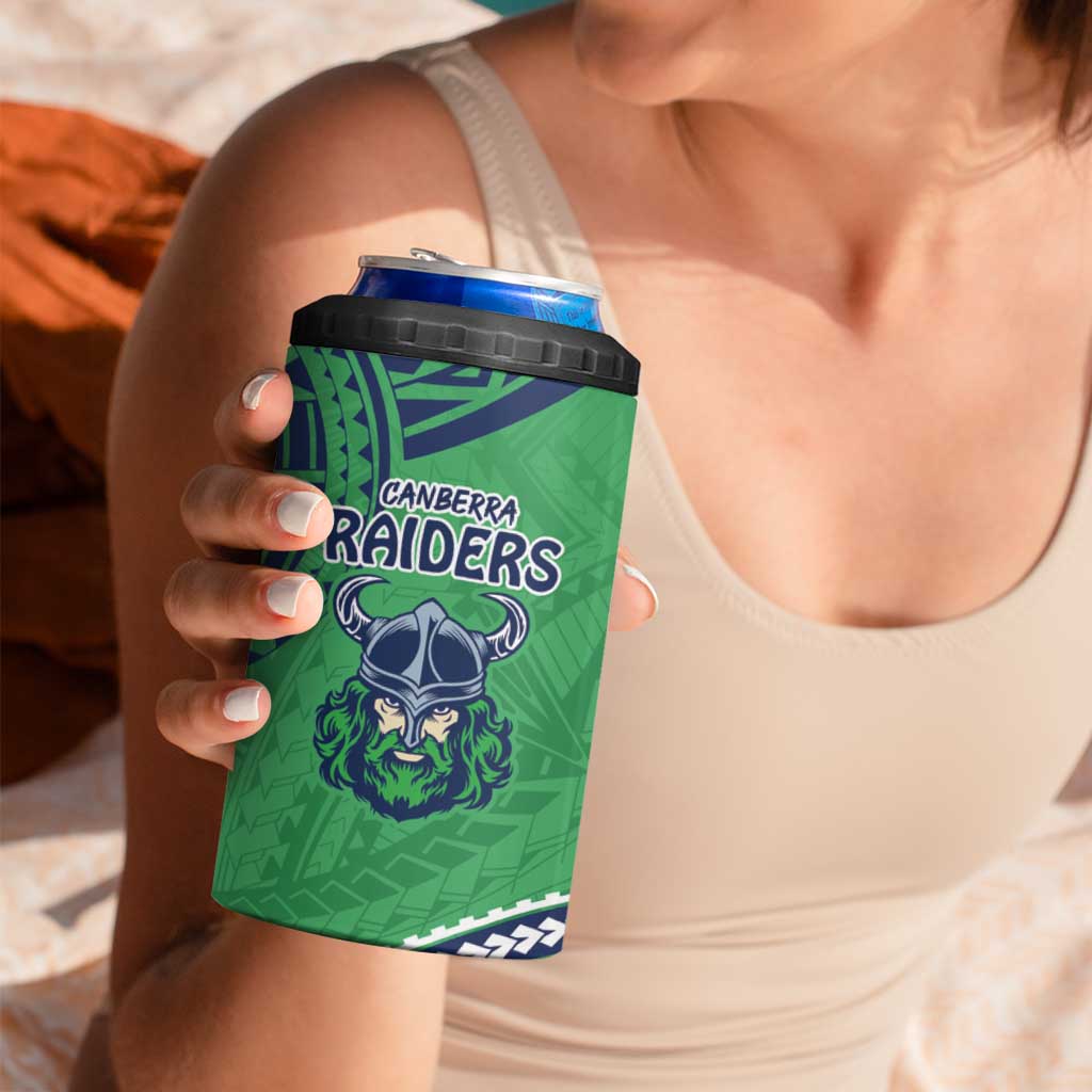 Raiders Rugby Custom 4 in 1 Can Cooler Tumbler With Polynesian Style