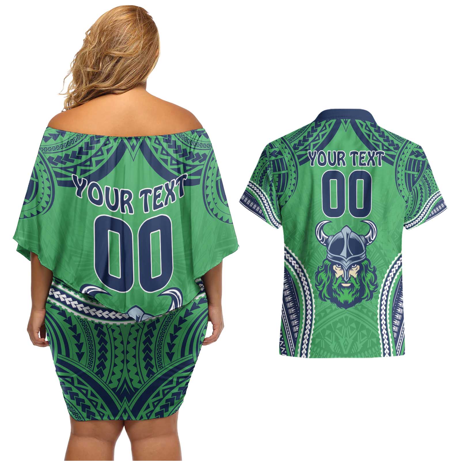 Raiders Rugby Custom Couples Matching Off Shoulder Short Dress and Hawaiian Shirt With Polynesian Style